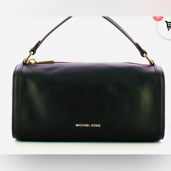 Michael Kors Black Shoulder Bag with Gold Hardware